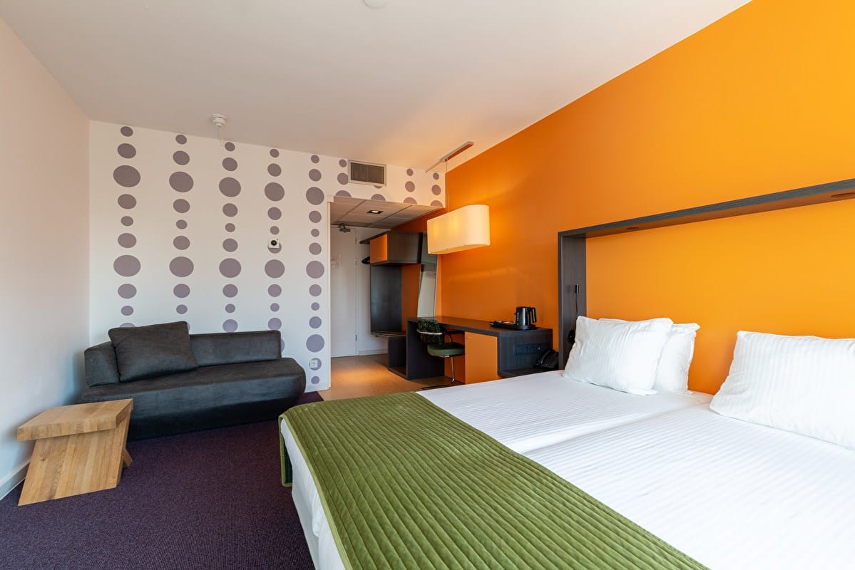 Een hotelkamer in het Amrath Airport hotel Rotterdam